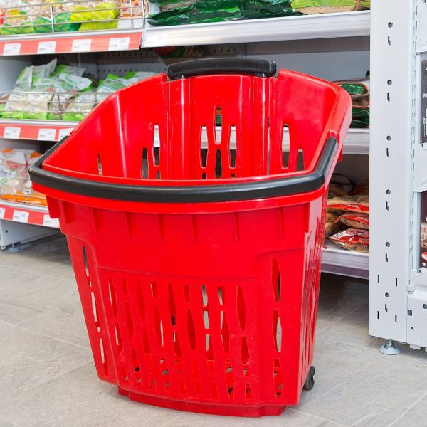 Coș de cumpărături tip troler 55 litri cu mâner telescopic din aluminiu 3